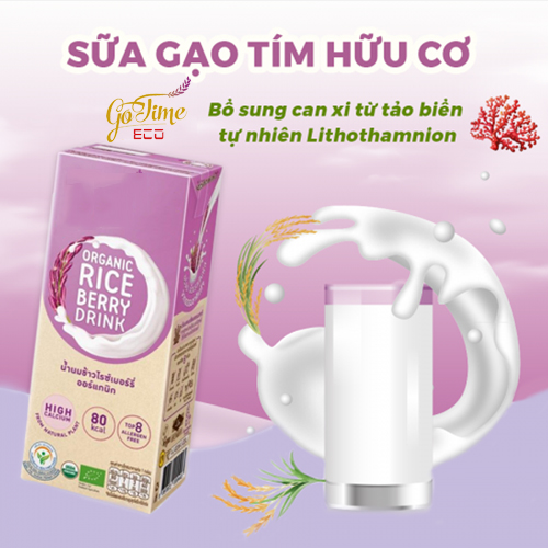 Sữa gạo tím thảo dược, được sản xuất bởi Nhà máy gia công thực phẩm chức năng Gotime Eco